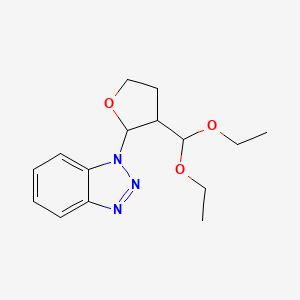 molecular formula C15H21N3O3 B2950863 1-[3-(Diethoxymethyl)oxolan-2-yl]-1H-1,2,3-benzotriazole CAS No. 186762-60-7