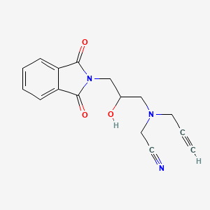 molecular formula C16H15N3O3 B2950866 2-[[3-(1,3-Dioxoisoindol-2-yl)-2-hydroxypropyl]-prop-2-ynylamino]acetonitrile CAS No. 1935771-36-0