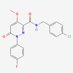 molecular formula C19H15ClFN3O3 B2950868 N-[(4-chlorophenyl)methyl]-1-(4-fluorophenyl)-4-methoxy-6-oxopyridazine-3-carboxamide CAS No. 921836-60-4