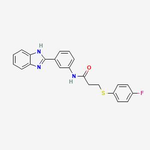 N-(3-(1H-benzo[d]imidazol-2-yl)phenyl)-3-((4-fluorophenyl)thio)propanamide