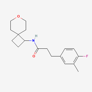 molecular formula C18H24FNO2 B2950903 3-(4-fluoro-3-methylphenyl)-N-(7-oxaspiro[3.5]nonan-1-yl)propanamide CAS No. 2176124-90-4