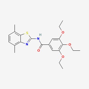 molecular formula C22H26N2O4S B2950905 N-(4,7-dimethyl-1,3-benzothiazol-2-yl)-3,4,5-triethoxybenzamide CAS No. 835890-68-1