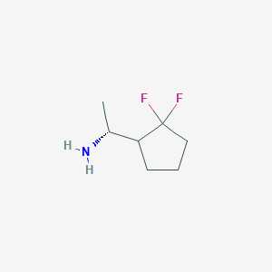 molecular formula C7H13F2N B2950908 (1R)-1-(2,2-Difluorocyclopentyl)ethanamine CAS No. 2248215-05-4