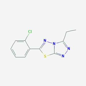 molecular formula C11H9ClN4S B295091 6-(2-Chlorophenyl)-3-ethyl[1,2,4]triazolo[3,4-b][1,3,4]thiadiazole 