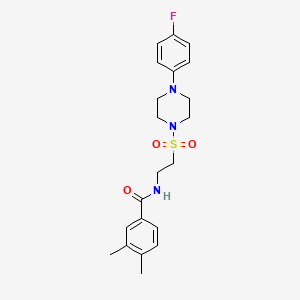 N-(2-((4-(4-fluorophenyl)piperazin-1-yl)sulfonyl)ethyl)-3,4-dimethylbenzamide