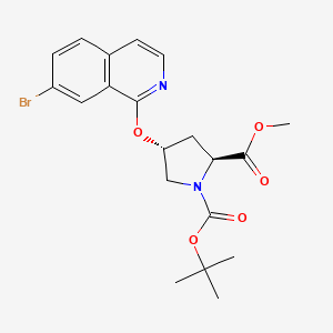 molecular formula C20H23BrN2O5 B2950919 1-tert-butyl 2-methyl (2S,4R)-4-[(7-bromoisoquinolin-1-yl)oxy]pyrrolidine-1,2-dicarboxylate CAS No. 957475-22-8
