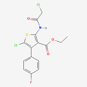 molecular formula C15H12Cl2FNO3S B2950921 Ethyl 5-chloro-2-[(2-chloroacetyl)amino]-4-(4-fluorophenyl)thiophene-3-carboxylate CAS No. 304684-14-8