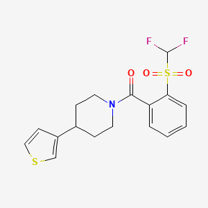 molecular formula C17H17F2NO3S2 B2950922 (2-((Difluoromethyl)sulfonyl)phenyl)(4-(thiophen-3-yl)piperidin-1-yl)methanone CAS No. 1798029-37-4