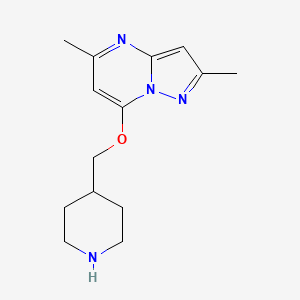 molecular formula C14H20N4O B2950923 4-[({2,5-Dimethylpyrazolo[1,5-a]pyrimidin-7-yl}oxy)methyl]piperidine CAS No. 2202045-65-4