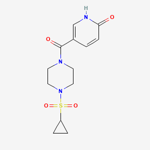 molecular formula C13H17N3O4S B2950937 5-(4-(cyclopropylsulfonyl)piperazine-1-carbonyl)pyridin-2(1H)-one CAS No. 1226441-00-4