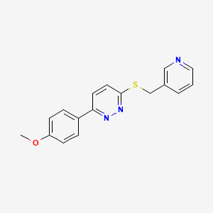 molecular formula C17H15N3OS B2950938 3-(4-Methoxyphenyl)-6-(pyridin-3-ylmethylsulfanyl)pyridazine CAS No. 626222-25-1