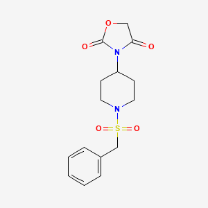 molecular formula C15H18N2O5S B2950963 3-(1-(Benzylsulfonyl)piperidin-4-yl)oxazolidine-2,4-dione CAS No. 2034386-30-4