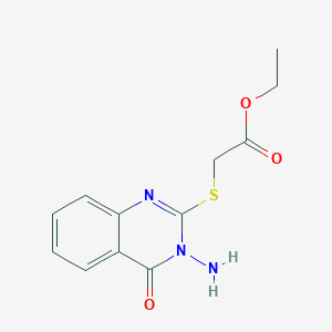 molecular formula C12H13N3O3S B2950972 Ethyl [(3-amino-4-oxo-3,4-dihydroquinazolin-2-yl)sulfanyl]acetate CAS No. 177592-08-4
