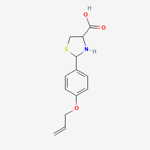 molecular formula C13H15NO3S B2950976 2-(4-Allyloxy-phenyl)-thiazolidine-4-carboxylic acid CAS No. 1023920-36-6