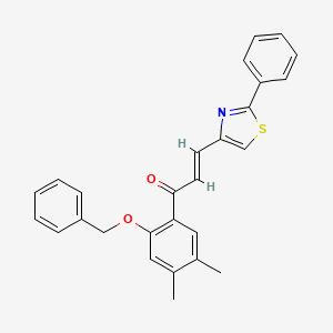 molecular formula C27H23NO2S B2950985 (E)-1-(2-(benzyloxy)-4,5-dimethylphenyl)-3-(2-phenylthiazol-4-yl)prop-2-en-1-one CAS No. 80378-15-0