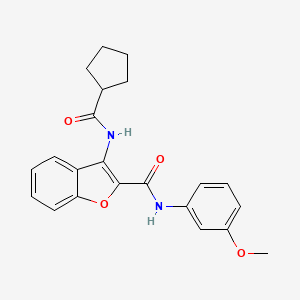 molecular formula C22H22N2O4 B2950986 3-(cyclopentanecarboxamido)-N-(3-methoxyphenyl)benzofuran-2-carboxamide CAS No. 862830-46-4