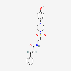 molecular formula C22H27N3O4S B2950997 N-(2-((4-(4-methoxyphenyl)piperazin-1-yl)sulfonyl)ethyl)cinnamamide CAS No. 897610-73-0