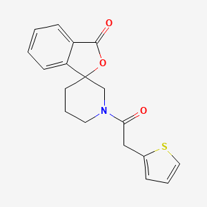 molecular formula C18H17NO3S B2951009 1'-(2-(thiophen-2-yl)acetyl)-3H-spiro[isobenzofuran-1,3'-piperidin]-3-one CAS No. 1705986-06-6
