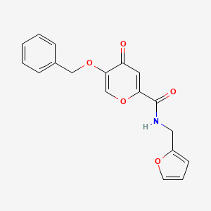 molecular formula C18H15NO5 B2951010 5-(benzyloxy)-N-(furan-2-ylmethyl)-4-oxo-4H-pyran-2-carboxamide CAS No. 1021093-28-6