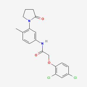 molecular formula C19H18Cl2N2O3 B2951018 2-(2,4-dichlorophenoxy)-N-(4-methyl-3-(2-oxopyrrolidin-1-yl)phenyl)acetamide CAS No. 941957-33-1