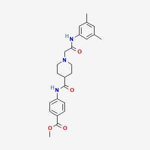 molecular formula C24H29N3O4 B2951023 Methyl 4-(1-(2-((3,5-dimethylphenyl)amino)-2-oxoethyl)piperidine-4-carboxamido)benzoate CAS No. 941928-69-4