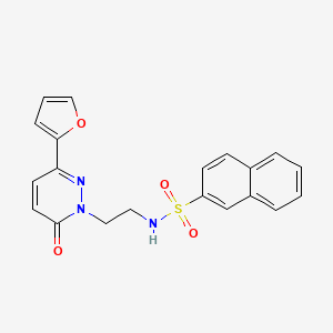molecular formula C20H17N3O4S B2951025 N-(2-(3-(furan-2-yl)-6-oxopyridazin-1(6H)-yl)ethyl)naphthalene-2-sulfonamide CAS No. 946344-32-7