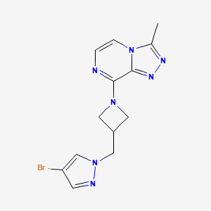 molecular formula C13H14BrN7 B2951027 8-[3-[(4-Bromopyrazol-1-yl)methyl]azetidin-1-yl]-3-methyl-[1,2,4]triazolo[4,3-a]pyrazine CAS No. 2415466-24-7