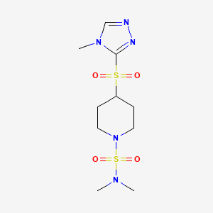molecular formula C10H19N5O4S2 B2951049 N,N-dimethyl-4-((4-methyl-4H-1,2,4-triazol-3-yl)sulfonyl)piperidine-1-sulfonamide CAS No. 1448051-79-3
