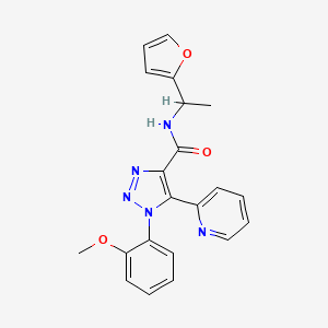 molecular formula C21H19N5O3 B2951068 N-[1-(2-furyl)ethyl]-1-(2-methoxyphenyl)-5-pyridin-2-yl-1H-1,2,3-triazole-4-carboxamide CAS No. 1396855-06-3