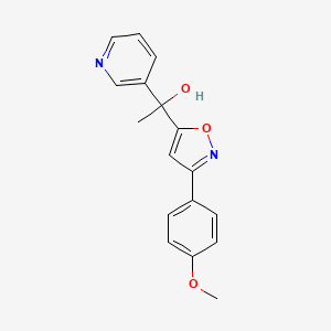 molecular formula C17H16N2O3 B2951070 1-[3-(4-Methoxyphenyl)isoxazol-5-yl]-1-(3-pyridyl)ethan-1-ol CAS No. 890094-95-8