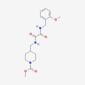 molecular formula C18H25N3O5 B2951073 Methyl 4-((2-((2-methoxybenzyl)amino)-2-oxoacetamido)methyl)piperidine-1-carboxylate CAS No. 1234978-33-6