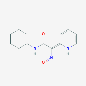 molecular formula C13H17N3O2 B295108 (2Z)-N-cyclohexyl-2-nitroso-2-(1H-pyridin-2-ylidene)acetamide 