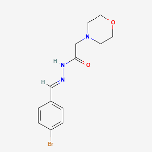 molecular formula C13H16BrN3O2 B2951085 (E)-N'-(4-bromobenzylidene)-2-morpholinoacetohydrazide CAS No. 339241-44-0