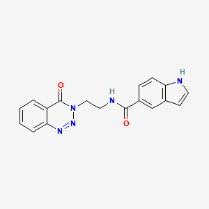 molecular formula C18H15N5O2 B2951087 N-(2-(4-oxobenzo[d][1,2,3]triazin-3(4H)-yl)ethyl)-1H-indole-5-carboxamide CAS No. 2034311-11-8