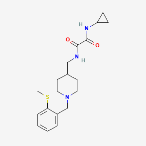 molecular formula C19H27N3O2S B2951090 N1-cyclopropyl-N2-((1-(2-(methylthio)benzyl)piperidin-4-yl)methyl)oxalamide CAS No. 1235323-87-1