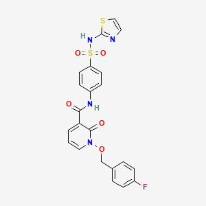 molecular formula C22H17FN4O5S2 B2951093 1-((4-fluorobenzyl)oxy)-2-oxo-N-(4-(N-(thiazol-2-yl)sulfamoyl)phenyl)-1,2-dihydropyridine-3-carboxamide CAS No. 868678-70-0