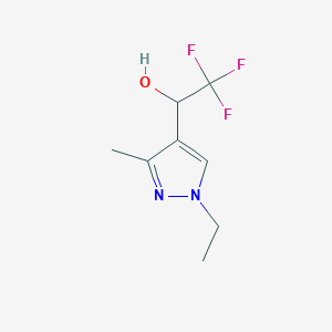 molecular formula C8H11F3N2O B2951098 1-(1-ethyl-3-methyl-1H-pyrazol-4-yl)-2,2,2-trifluoroethanol CAS No. 1174851-04-7