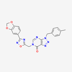 molecular formula C22H17N7O4 B2951100 6-((3-(benzo[d][1,3]dioxol-5-yl)-1,2,4-oxadiazol-5-yl)methyl)-3-(4-methylbenzyl)-3H-[1,2,3]triazolo[4,5-d]pyrimidin-7(6H)-one CAS No. 1105238-87-6