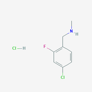 B2951126 1-(4-Chloro-2-fluorophenyl)-N-methylmethanamine;hydrochloride CAS No. 2490403-86-4