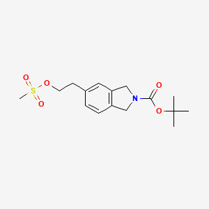 molecular formula C16H23NO5S B2951127 Tert-butyl 5-(2-((methylsulfonyl)oxy)ethyl)isoindoline-2-carboxylate CAS No. 1823818-24-1