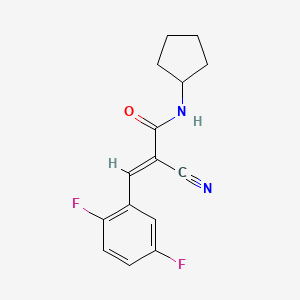 B2951129 (E)-2-cyano-N-cyclopentyl-3-(2,5-difluorophenyl)prop-2-enamide CAS No. 1181474-38-3