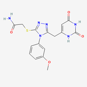 B2951133 2-((5-((2,6-dioxo-1,2,3,6-tetrahydropyrimidin-4-yl)methyl)-4-(3-methoxyphenyl)-4H-1,2,4-triazol-3-yl)thio)acetamide CAS No. 852048-85-2
