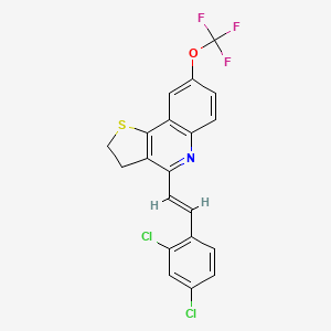 B2951136 4-[(E)-2-(2,4-dichlorophenyl)ethenyl]-8-(trifluoromethoxy)-2,3-dihydrothieno[3,2-c]quinoline CAS No. 866133-29-1