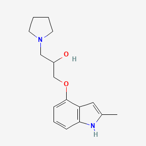 molecular formula C16H22N2O2 B2951149 1-[(2-methyl-1H-indol-4-yl)oxy]-3-(1-pyrrolidinyl)-2-propanol CAS No. 338392-06-6