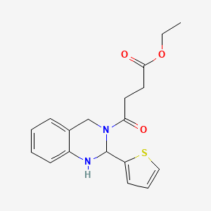molecular formula C18H20N2O3S B2951160 ethyl 4-oxo-4-[2-(2-thienyl)-1,4-dihydro-3(2H)-quinazolinyl]butanoate CAS No. 882747-85-5