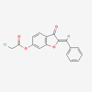 molecular formula C17H11ClO4 B2951166 (2Z)-2-benzylidene-3-oxo-2,3-dihydro-1-benzofuran-6-yl chloroacetate CAS No. 896822-78-9