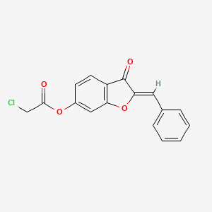 (2Z)-2-benzylidene-3-oxo-2,3-dihydro-1-benzofuran-6-yl chloroacetate