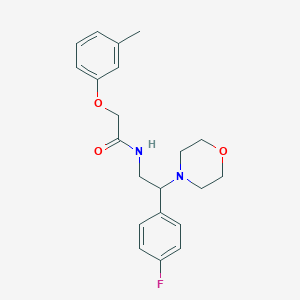 molecular formula C21H25FN2O3 B2951170 N-(2-(4-fluorophenyl)-2-morpholinoethyl)-2-(m-tolyloxy)acetamide CAS No. 920253-13-0