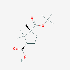 (1S,3R)-2,2,3-trimethyl-3-[(2-methylpropan-2-yl)oxycarbonyl]cyclopentane-1-carboxylic acid