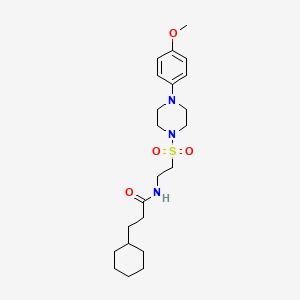 3-cyclohexyl-N-(2-((4-(4-methoxyphenyl)piperazin-1-yl)sulfonyl)ethyl)propanamide